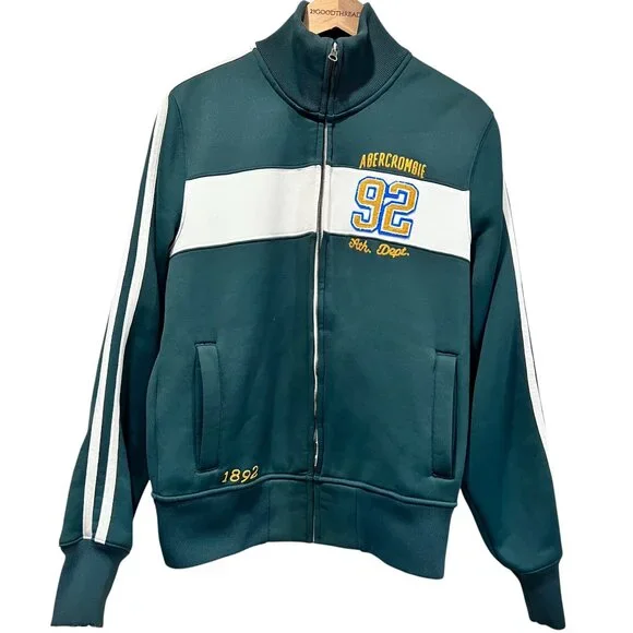 Abercrombie & Fitch Vintage Track Jacket, Green, L